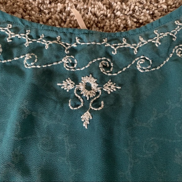 Free People 3/4 Sleeve Embroidered Sheer Blouse - Picture 7 of 8